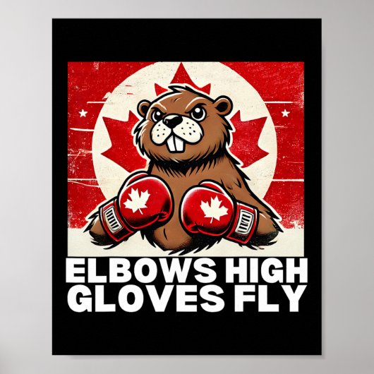 Elbows Up Canada Canadese Counter Tariffs Beaver B Poster (Voorkant)