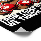 Elbows Up Canada Canadese Counter Tariffs Beaver B Poster (Hoek)