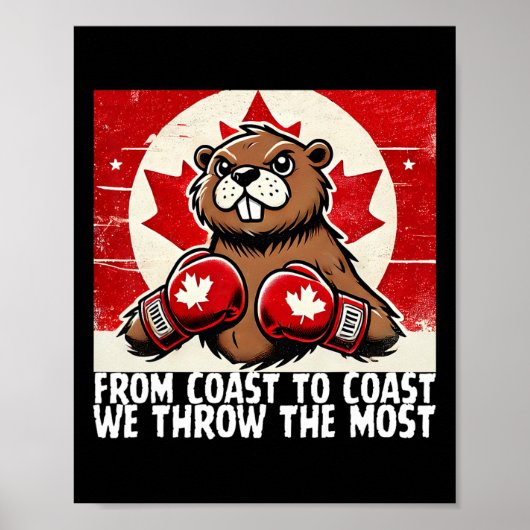 Elbows Up Canada Canadese Counter Tariffs Beaver B Poster (Voorkant)