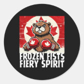 Elbows Up Canada Canadese Counter Tariffs Beaver B Ronde Sticker (Voorkant)