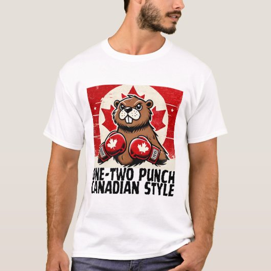 Elbows Up Canada Canadese Tegen Tarieven Bever B T-shirt (Voorkant)