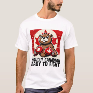 Elbows Up Canada Canadese Tegen Tarieven Bever B T-shirt