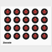 Elbows Up Canada - Defiant Red Maple Leaf - Anti-T Ronde Sticker (Vel)