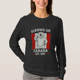Elbows Up Canada Est 1867 Beer Canadese Mannen Vro T-shirt