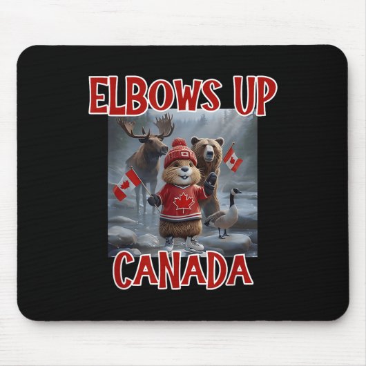 Elbows Up Canada EST 1867 Trotse Canadese Sterke C Muismat (Voorkant)