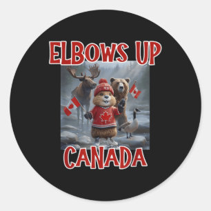 Elbows Up Canada EST 1867 Trotse Canadese Sterke C Ronde Sticker