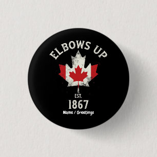 Elbows Up Canada Est 1867 Trotse Canadese Vintage Ronde Button 3,2 Cm