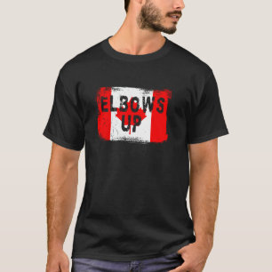Elbows Up Canada Flag Hockey Humor Pride Proud Can T-shirt