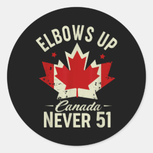 Elbows Up Canada Never 51 Canada Vlag Stand Strong Ronde Sticker