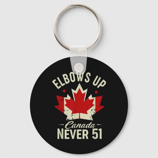 Elbows Up Canada Never 51 Canada Vlag Stand Strong Sleutelhanger (Voorkant)