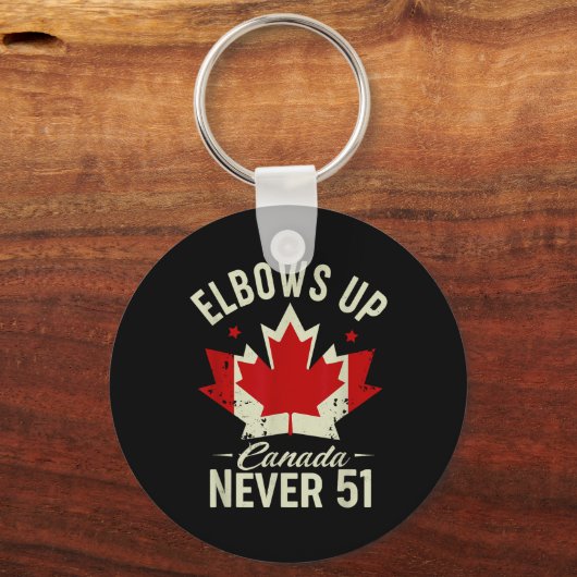 Elbows Up Canada Never 51 Canada Vlag Stand Strong Sleutelhanger (Voorkant)