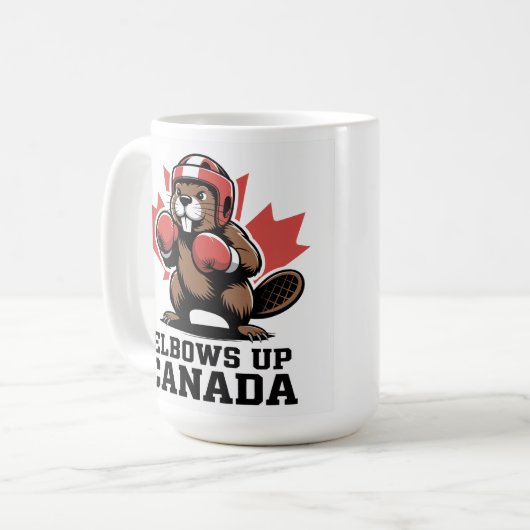 Elbows Up Canada | Quirky Canadian Pride Gift Koffiemok (Voorkant links)
