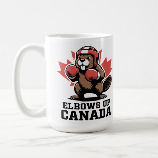 Elbows Up Canada | Quirky Canadian Pride Gift Koffiemok (Links)