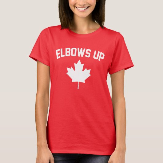 Elbows Up Canada - trotse Canadees T-shirt (Voorkant)