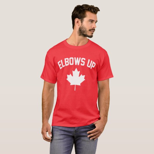 Elbows Up Canada - trotse Canadees T-shirt (Voorkant volledig)