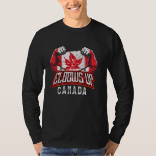 Elbows Up Canada Trotse Canadese Hockey T-shirt