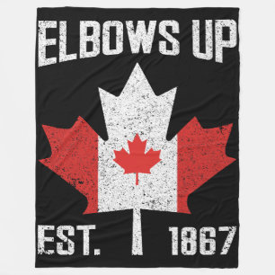 Elbows Up Canada True North Sterk Trots Canadees Fleece Deken