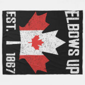 Elbows Up Canada True North Sterk Trots Canadees Fleece Deken (Voorkant (Horizontaal))