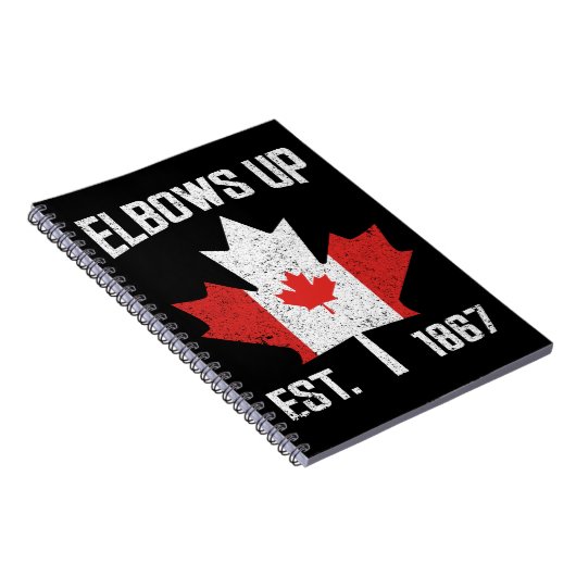 Elbows Up Canada True North Sterk Trots Canadees Notitieboek (Rechterzijde)