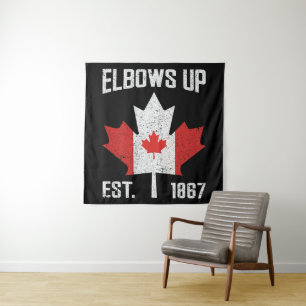 Elbows Up Canada True North Sterk Trots Canadees Wandkleed