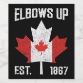 Elbows Up Canada True North Sterk Trots Canadees Wijn Etiket (Enkel label)