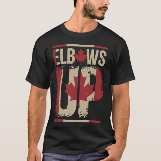 Elbows Up Canada True North Strong en Free Proud T-shirt (Voorkant)