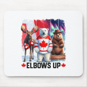 Elbows Up Canada Vlag Hockey Funny Beaver Boxing M Muismat