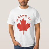 ELBOWS UP Canadian Red Maple Leaf Canada T-shirt (Voorkant)