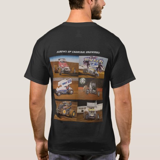 Elbows up Charcoal Drawings T-Shirt (Achterkant)