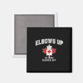 Elbows Up Est 1867 Canadian Maple Leaf Canada Magneet (Voorkant / Achterkant)