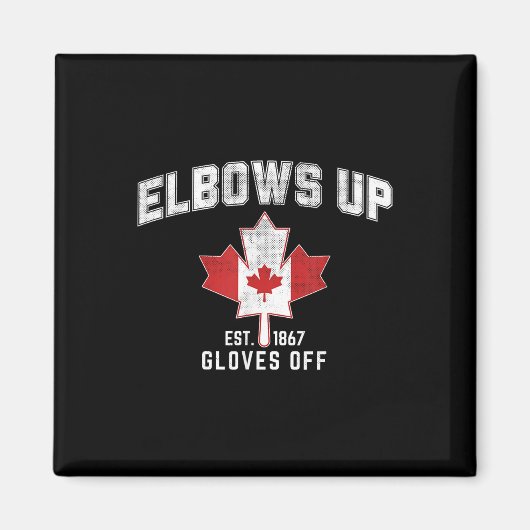 Elbows Up Est 1867 Canadian Maple Leaf Canada Magneet (Voorkant)