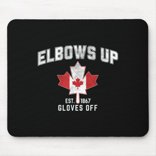 Elbows Up Est 1867 Canadian Maple Leaf Canada Muismat (Voorkant)