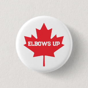 Elbows Up Grappige Canadese Hockey Ronde Button 3,2 Cm