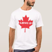 Elbows Up Grappige Canadese Hockey T-shirt (Voorkant)