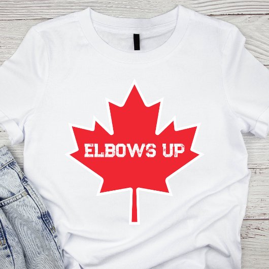 Elbows Up Grappige Canadese Hockey T-shirt