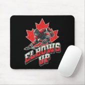 Elbows Up Hockey Player Maple Leaf Canadian Athlet Muismat (Met muis)