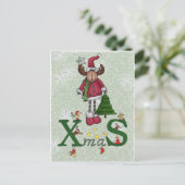 Elch mit Baum Feestdagenkaart (Staand voorkant)