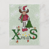 Elch mit Baum Feestdagenkaart (Voorkant)