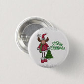 Elch mit Baum Ronde Button 3,2 Cm (Voorkant /achterkant)