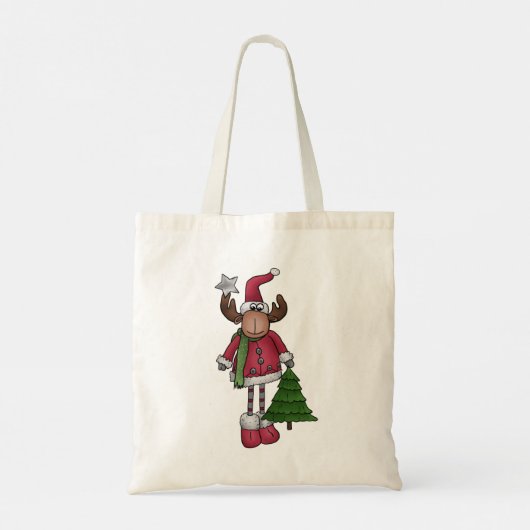 Elch mit Baum Tote Bag (Achterkant)