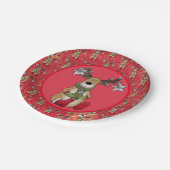 Elch mit Stern  Papieren Bordje (Gekanteld)