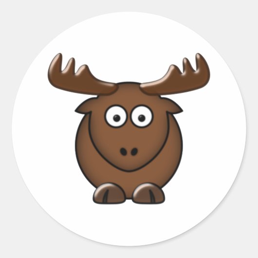 Elch moose ronde sticker (Voorkant)