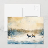 Elche im Winter - Postkarte Briefkaart (Voorkant / Achterkant)