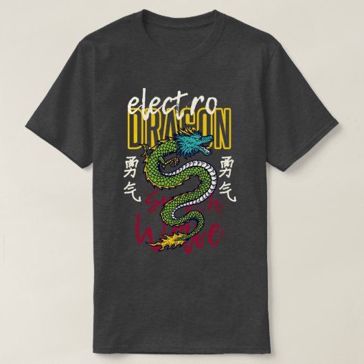 Elctro Dragon Japans T-shirt (Design voorkant)