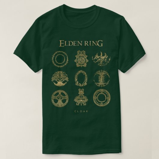 Elden Ring Gold Magic Symbols T-shirt (Design voorkant)