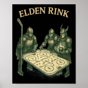 Elden Rink Grappige Hockey Ridder Parodie Fantasy Poster