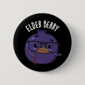 Elder-berry Funny Berry Pun Ronde Button 5,7 Cm (Voorkant)