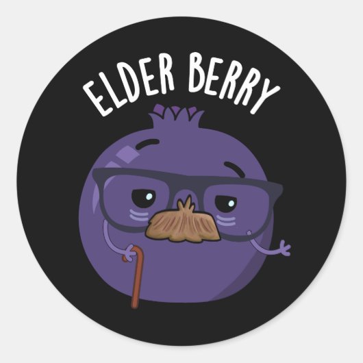 Elder-berry Funny Berry Pun Ronde Sticker (Voorkant)