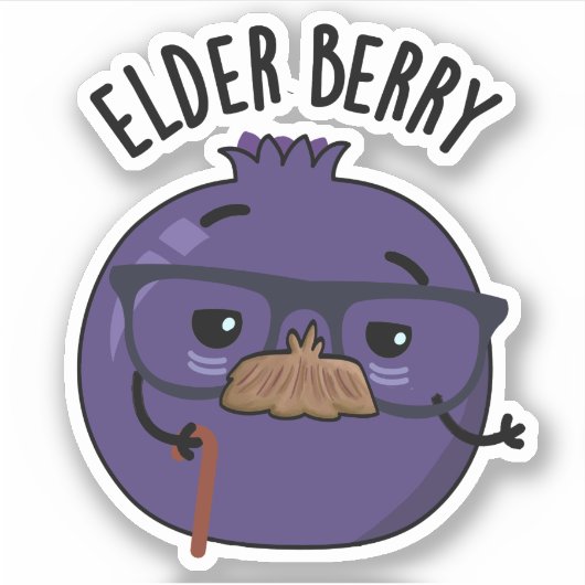 Elder-berry Funny Berry Pun Sticker (Voorkant)