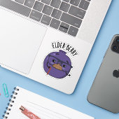 Elder-berry Funny Berry Pun Sticker (Laptop met iPhone)